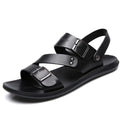 Sandales homme à semelle matelassée et boucles réglables, noir