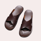 Sandales homme d'été à bout ouvert, semelle antidérapante, marron