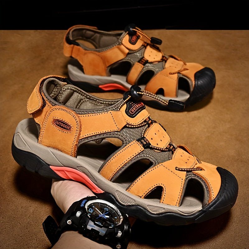 Sandales homme en tige textile aérée, lacet élastique, six coloris, doré