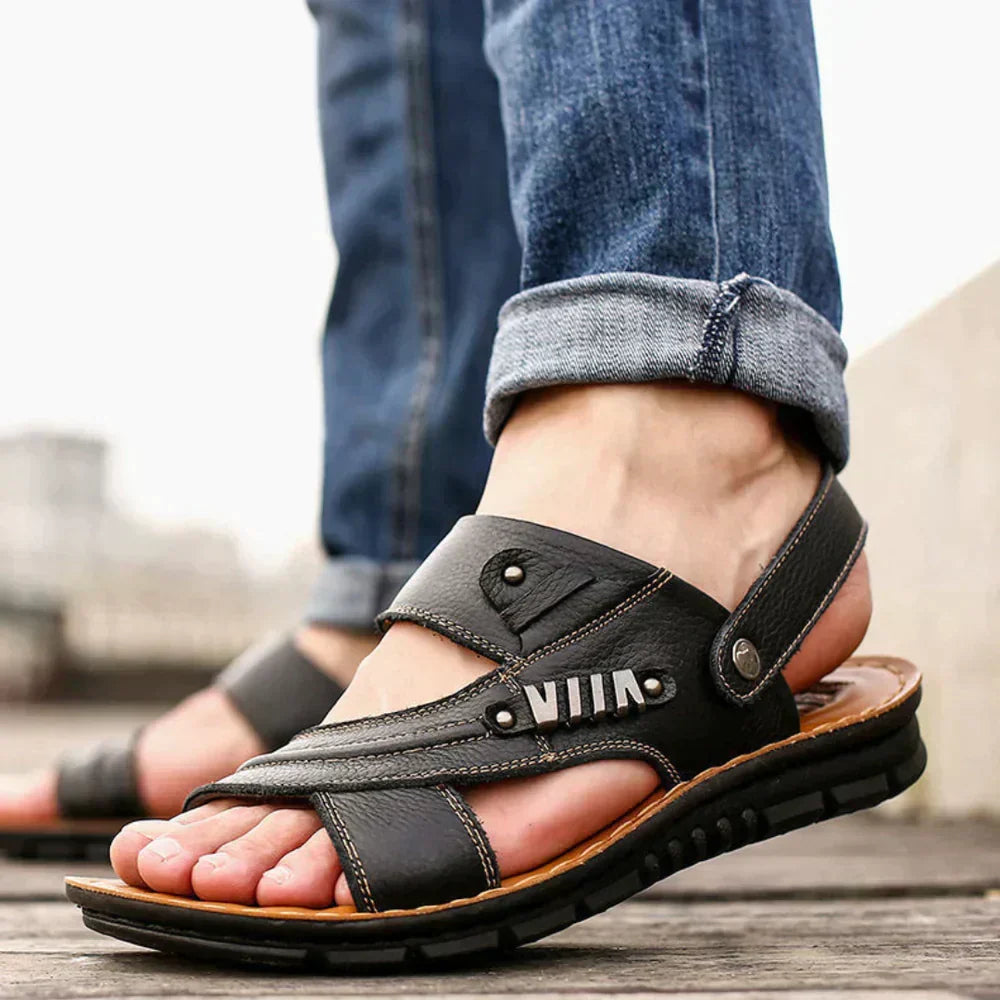 Sandales orthopédiques homme à brides réglables, trois coloris, noir