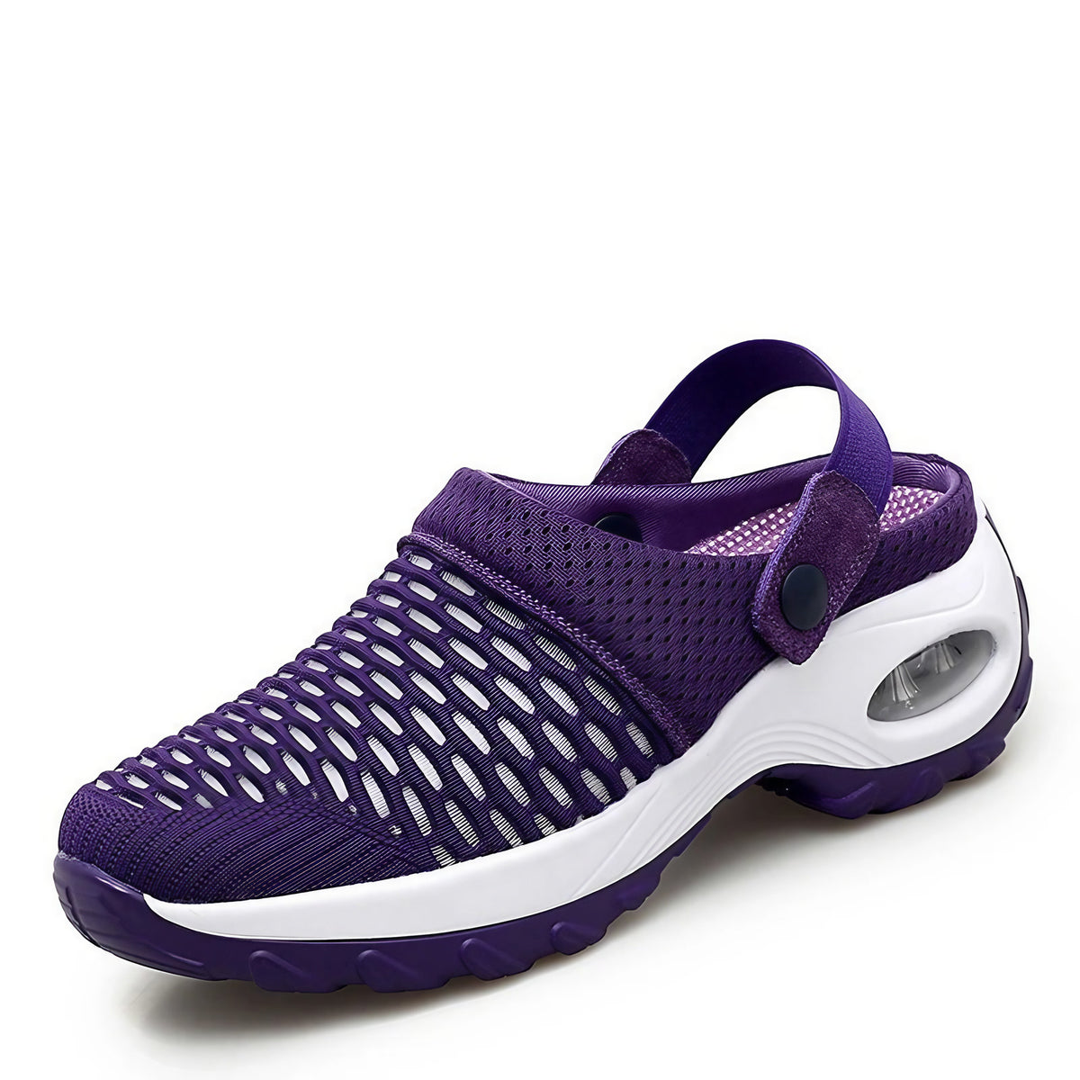 Sandales confortables femme à bride réglable, semelle amortie, violet