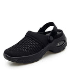 Sandales confortables femme à bride réglable, semelle amortie, noir