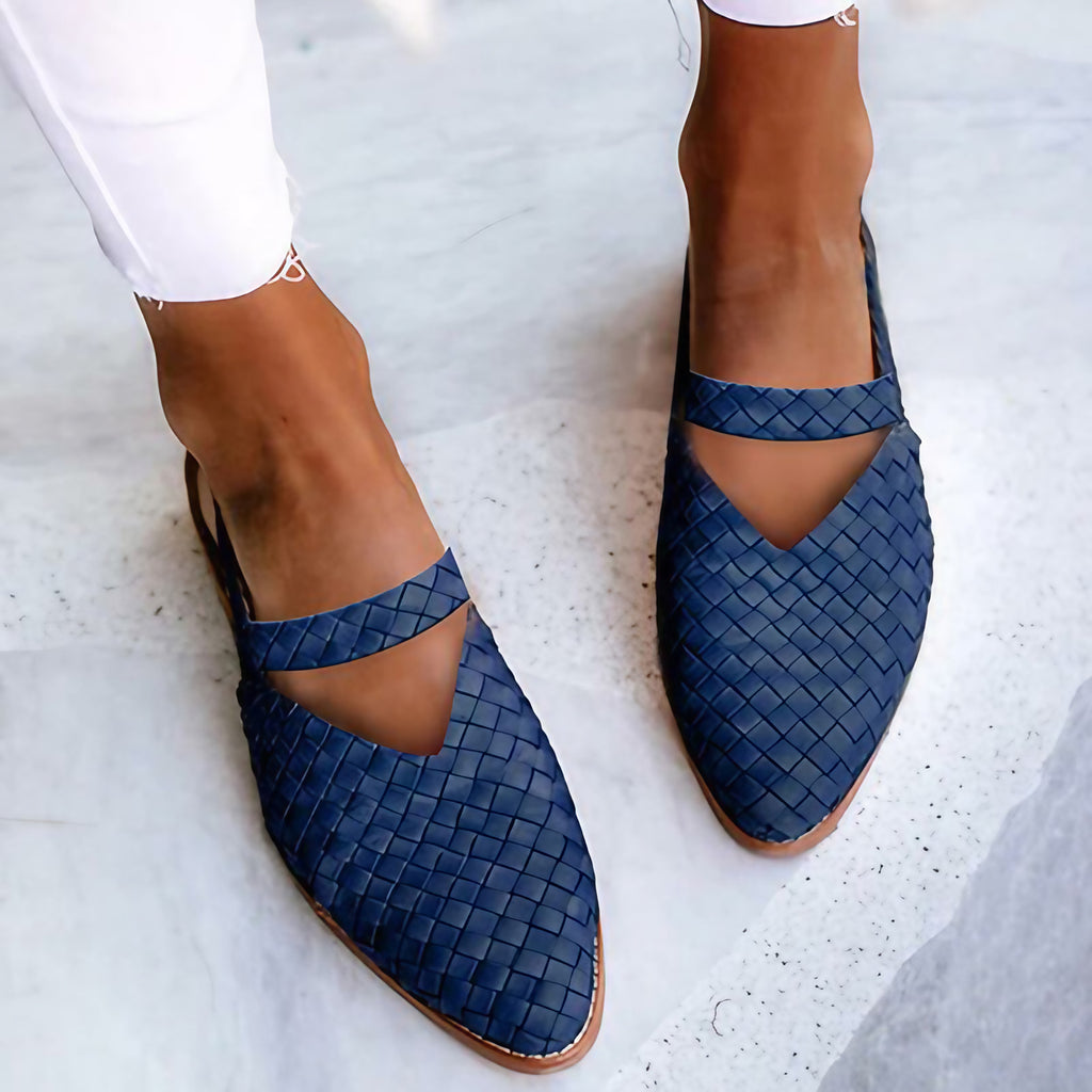 Mules femme à semelle intérieure moelleuse, antidérapantes, bleu