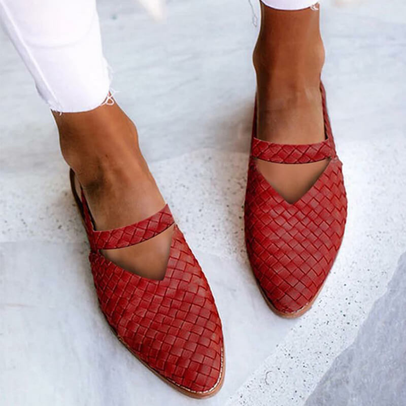 Mules femme à semelle intérieure moelleuse, antidérapantes, rouge