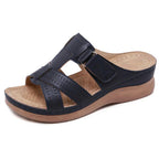 Sandales orthopédiques femme à triple soutien de voûte plantaire, noir