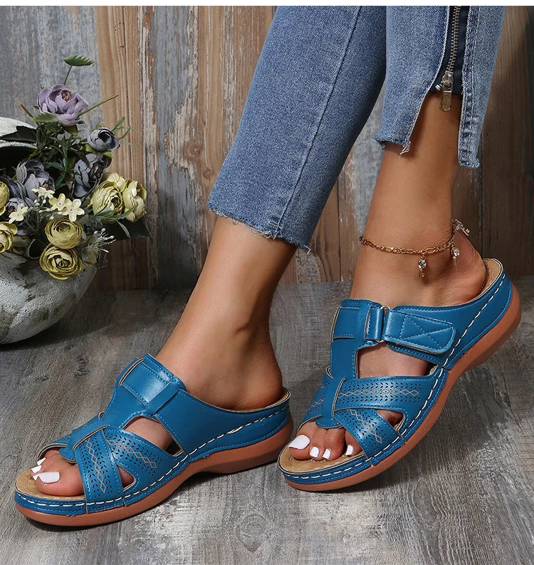 Sandales orthopédiques femme à triple soutien de voûte plantaire