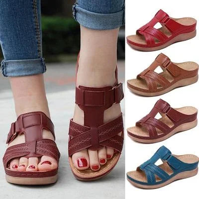 Sandales orthopédiques femme à triple soutien de voûte plantaire