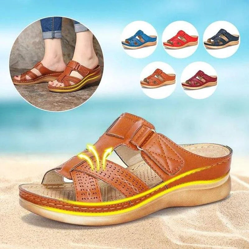 Sandales orthopédiques femme à triple soutien de voûte plantaire