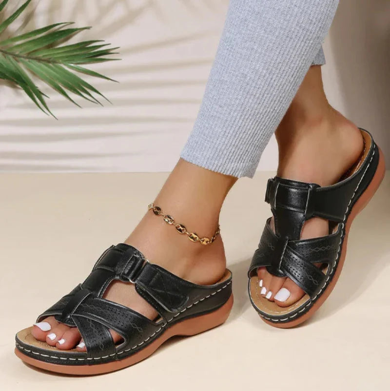 Sandales orthopédiques femme à triple soutien de voûte plantaire
