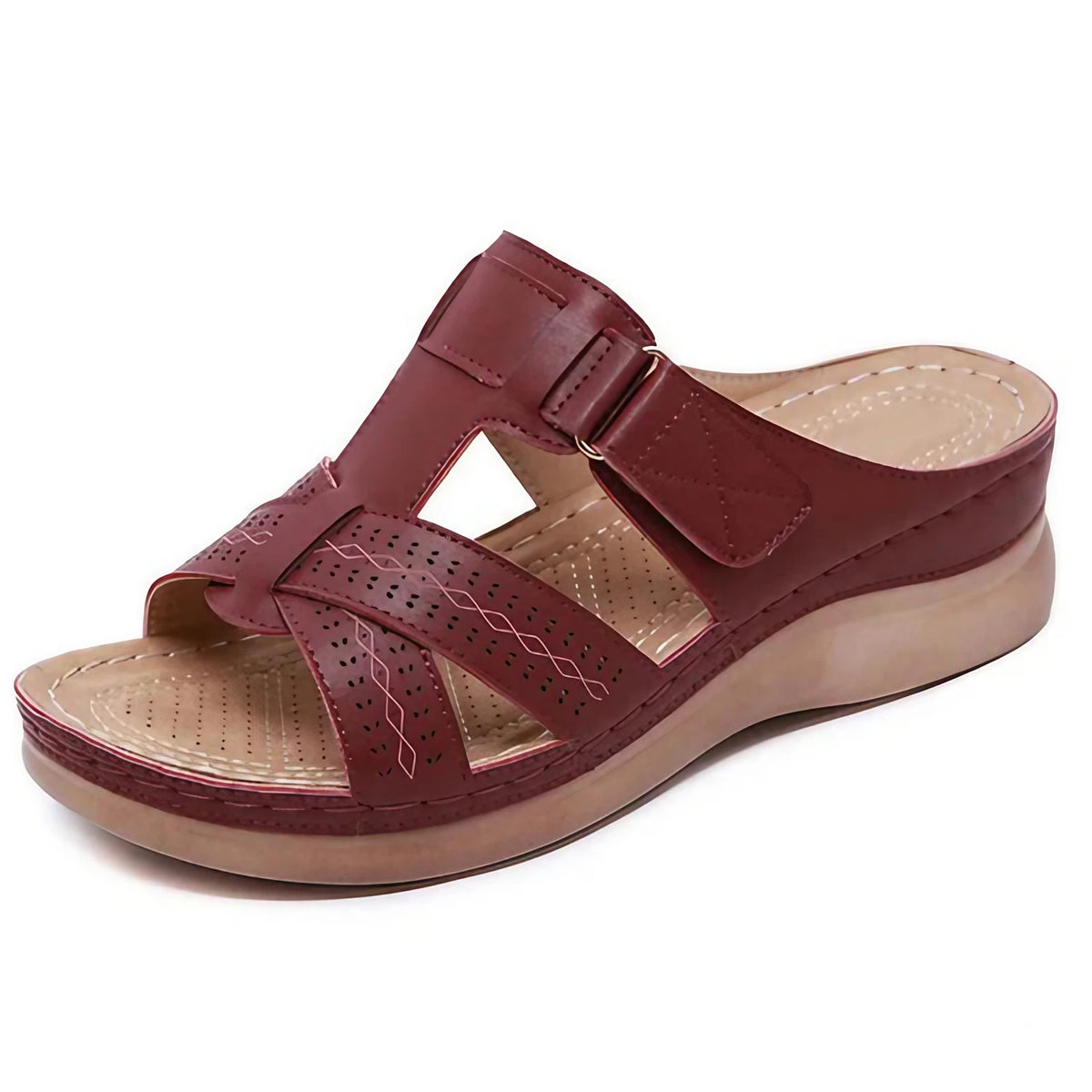 Sandales orthopédiques femme à triple soutien de voûte plantaire, marron foncé