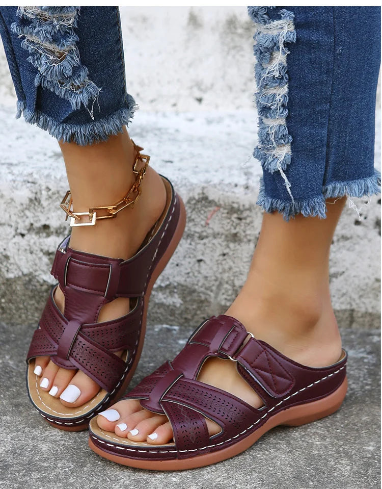 Sandales orthopédiques femme à triple soutien de voûte plantaire