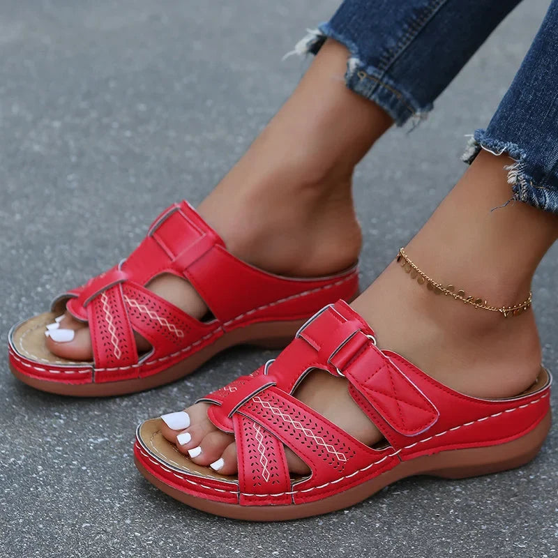 Sandales orthopédiques femme à triple soutien de voûte plantaire