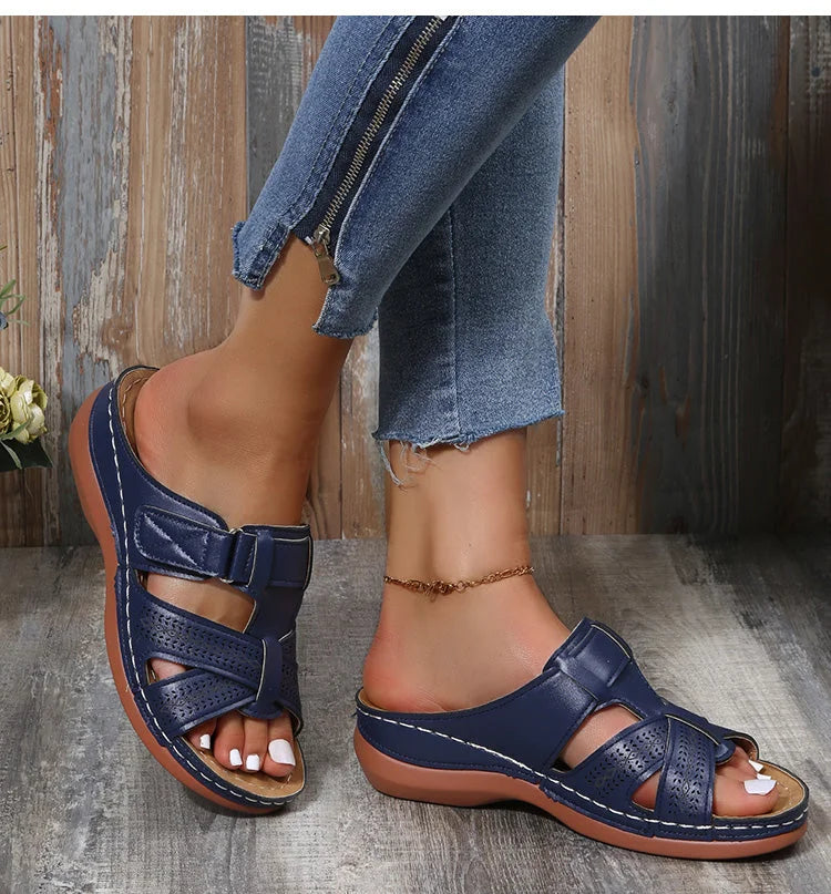 Sandales orthopédiques femme à triple soutien de voûte plantaire