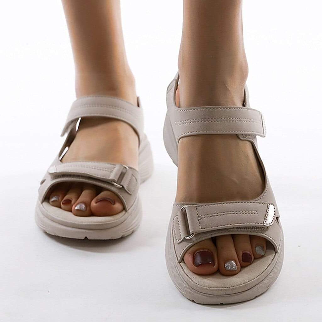 Sandales orthopédiques femme, brides ouvrantes, insert voûte
