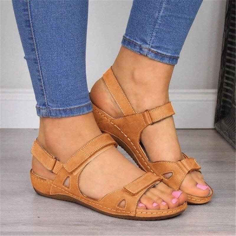 Sandales orthopédiques femme à brides réglables, du 35 au 43, marron