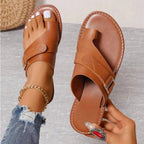 Sandales orthopédiques femme à lanières réglables, marron