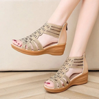 Sandales orthopédiques femme à enfiler, noir ou beige, du 35 au 47, beige