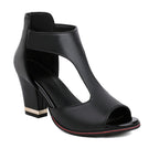 Sandales orthopédiques femme à talon de 7 cm, cinq coloris, noir