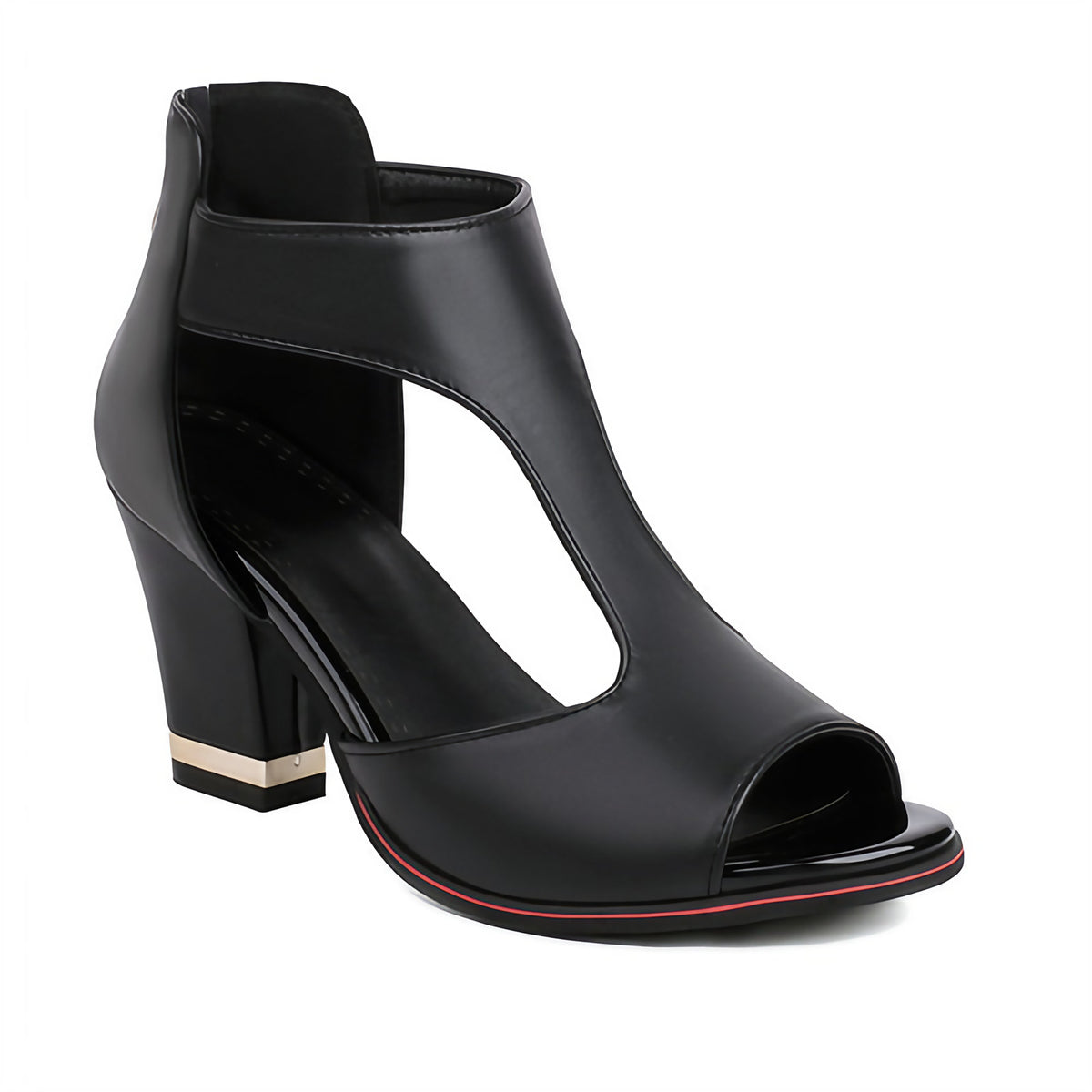 Sandales orthopédiques femme à talon de 7 cm, cinq coloris, noir
