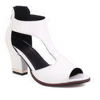 Sandales orthopédiques femme à talon de 7 cm, cinq coloris, blanc