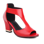 Sandales orthopédiques femme à talon de 7 cm, cinq coloris, rouge