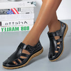Sandales orthopédiques femme à semelle antidérapante, dix coloris, noir