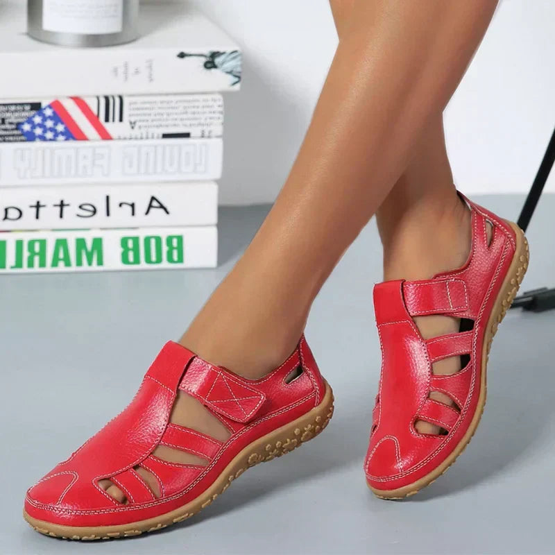 Sandales orthopédiques femme à semelle antidérapante, dix coloris, rouge