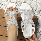Sandales orthopédiques femme style bohème, à brides, six coloris, blanc