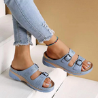 Sandales orthopédiques femme amortissantes et antidérapantes, bleu clair, modèle 2025