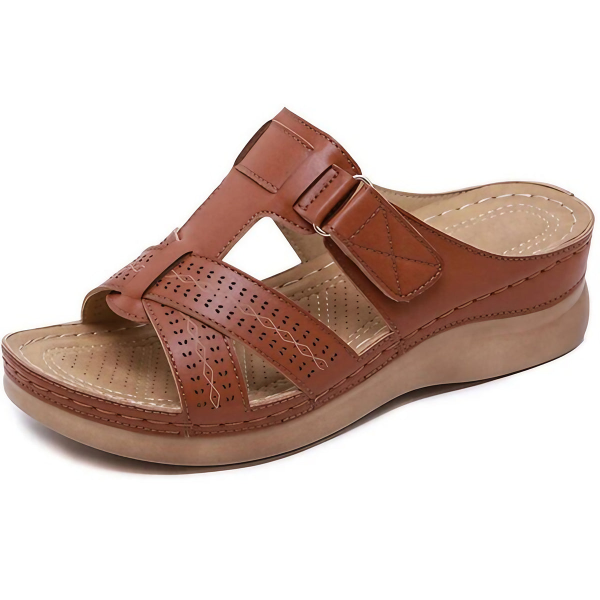 Sandales orthopédiques femme amortissantes et antidérapantes, beige