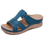 Sandales orthopédiques femme amortissantes et antidérapantes, bleu
