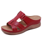 Sandales orthopédiques femme amortissantes et antidérapantes, rouge