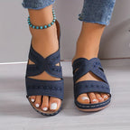 Sandales orthopédiques femme à semelle gel, talon compensé