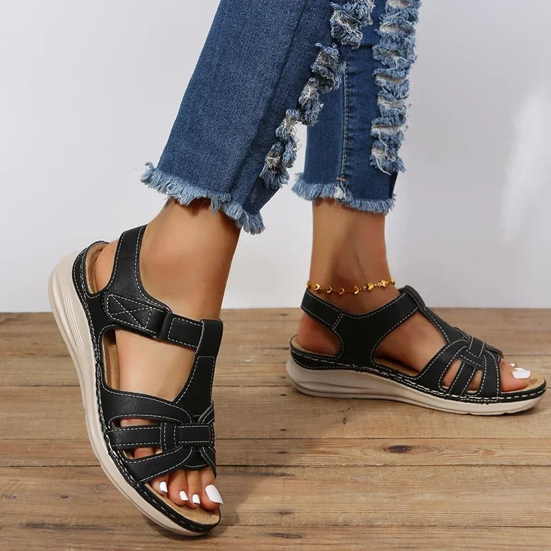 Sandales orthopédiques femme, marron foncé, brun ou noir