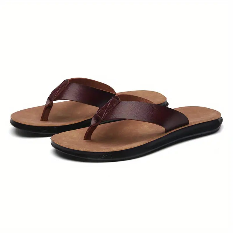 Sandales orthopédiques homme à enfiler, cinq coloris, rouge et marron