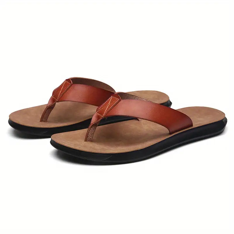 Sandales orthopédiques homme à enfiler, cinq coloris, jaune et marron