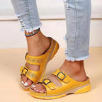 Sandales orthopédiques femme à semelle en gel, quatre coloris, jaune