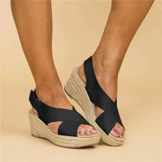 Sandales orthopédiques femme, semelle épaisse et base large