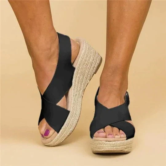 Sandales orthopédiques femme, semelle épaisse et base large