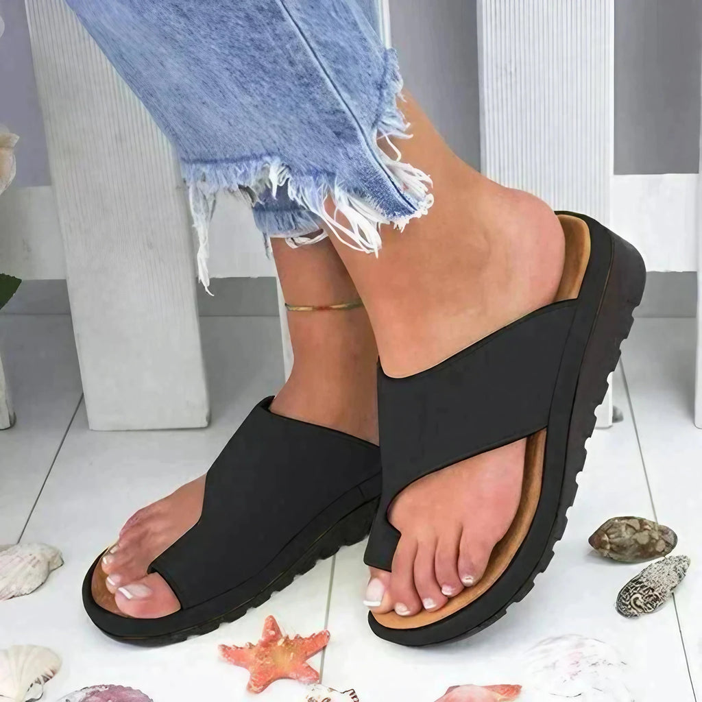 Sandales orthopédiques femme chaussant large, brides réglables