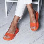 Sandales orthopédiques femme à enfiler, couleurs vives, orange