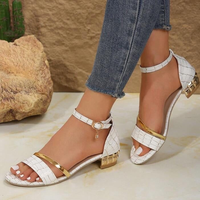Sandales orthopédiques femme, semelle souple et amortie, blanc