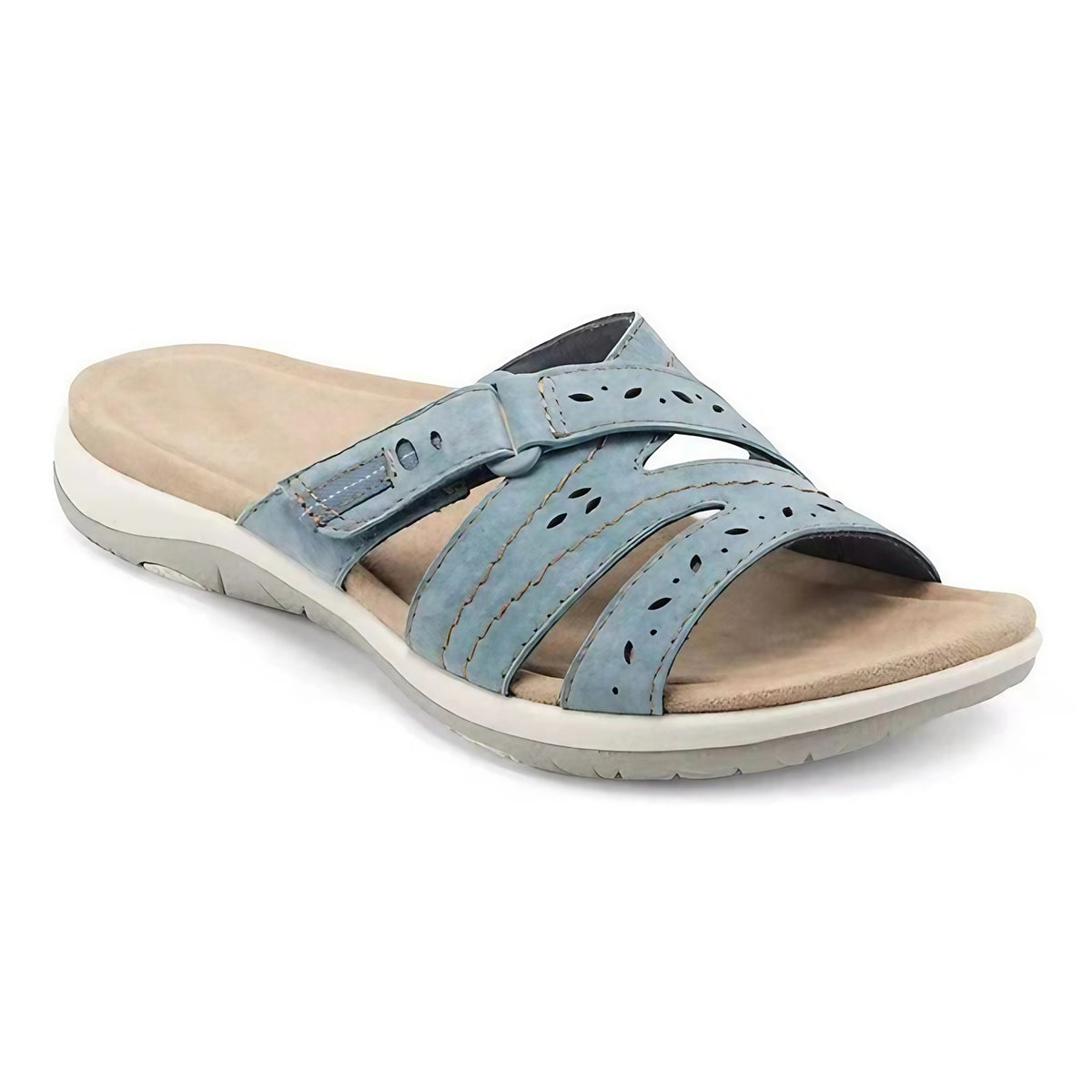 Sandales orthopédiques femme bleues à brides réglables, bleu