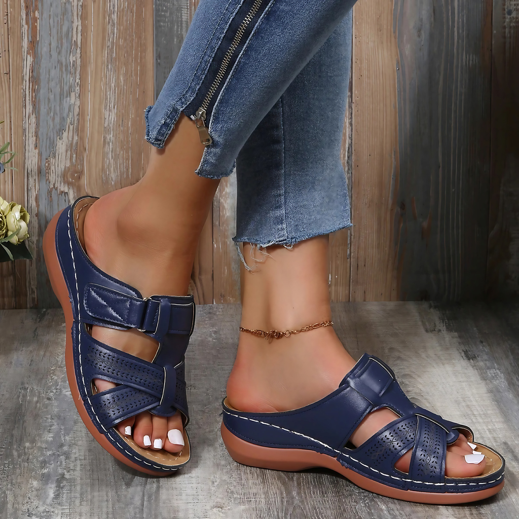 Sandales orthopédiques femme légères, du 35 au 43, bleu foncé