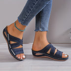 Sandales orthopédiques femme à brides réglables, quatre coloris, bleu