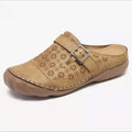 Sandales orthopédiques femme à lanières réglables, semelle rembourrée, beige
