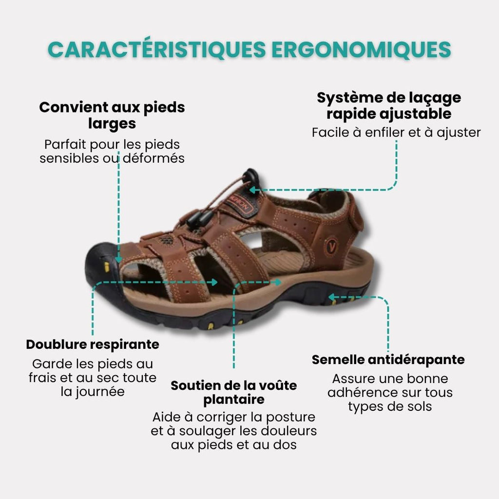 Sandales orthopédiques homme d'été, semelle antidérapante