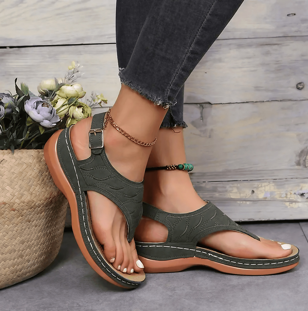 Sandales orthopédiques femme légères, semelle antidérapante, vert