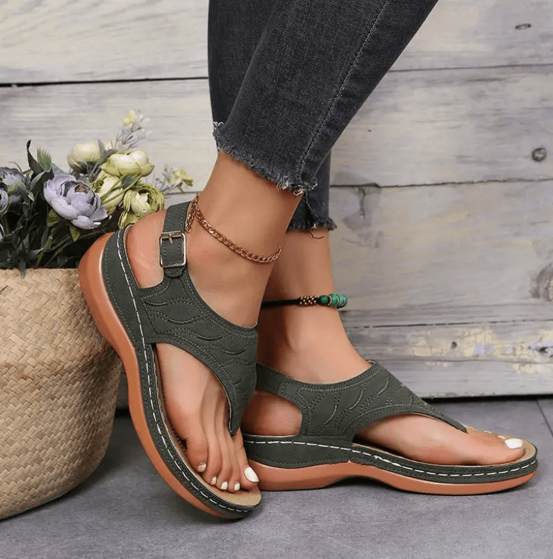 Sandales orthopédiques femme légères, semelle antidérapante, vert