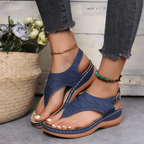 Sandales orthopédiques femme légères, semelle antidérapante, bleu